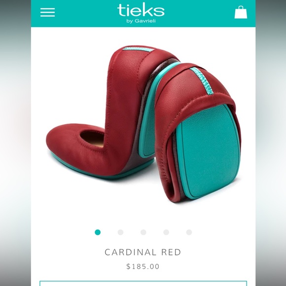 Tieks Red Leather Foldable Flats - Picture 10 of 10